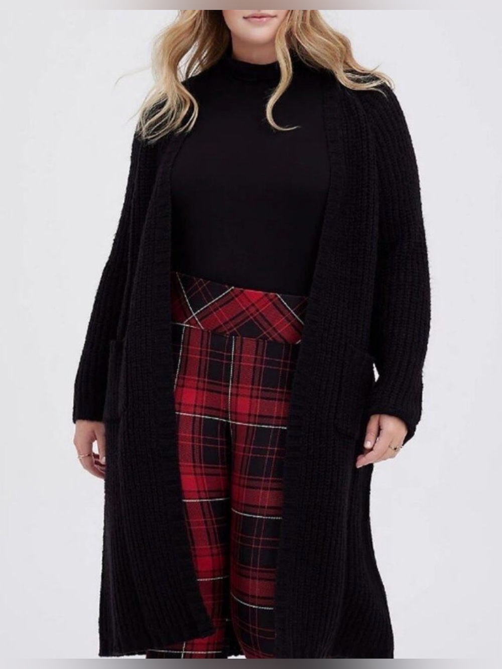 torrid Black Open-Front Long Cardigan